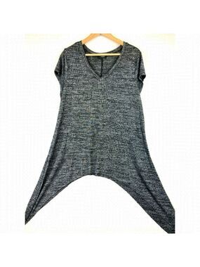MBLM Women's Asymmetrical Top Shirt in Charcoal Size Large